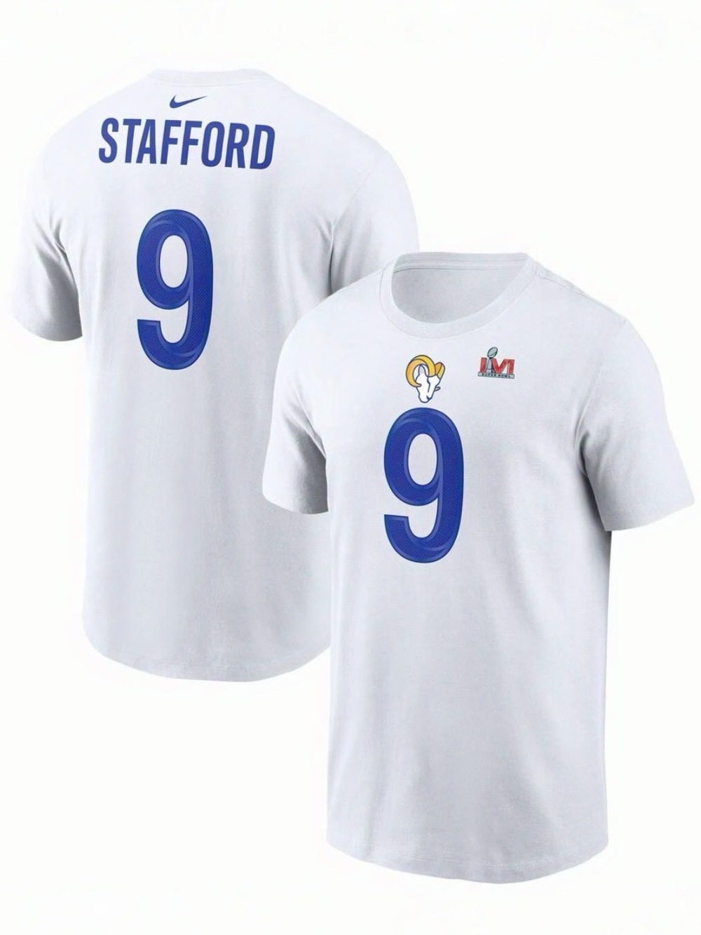 Matthew Stafford Los Angeles Rams Nike Super Bowl LVI T-Shirt - Men’s Large  nfl